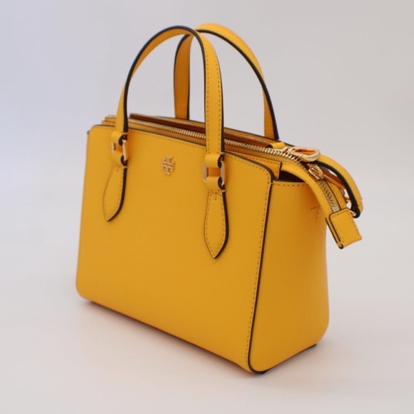 Nwt Tory Burch Emerson Mini Top Zip Tote gold color purse crossbody bag - Picture 2 of 5